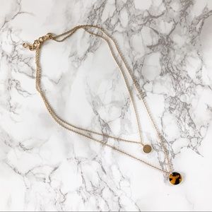 J.Crew Gold and Tortoise Layering Necklace